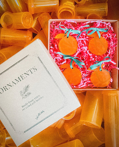 Pill Bottle Ornaments (set of 4)